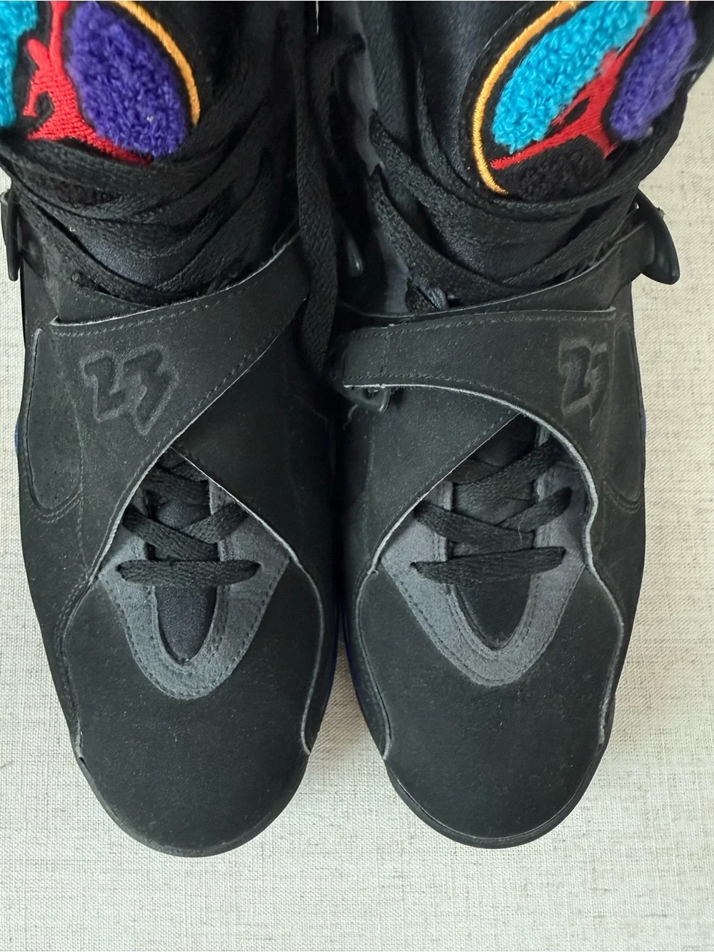 Air Jordan 8 Retro Aqua 2015 Mens Size 11.5 Black Blue Basketball Sneakers Shoes